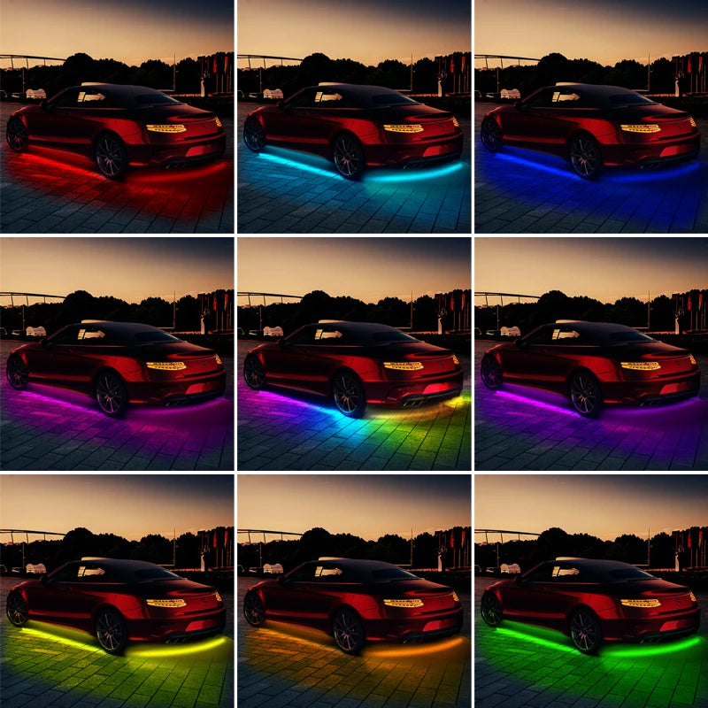 Car Flexible Underglow Strip Light LED Underbody Remote APP Control RGB